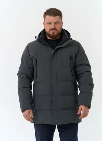 Мужской пуховик с капюшоном  фото