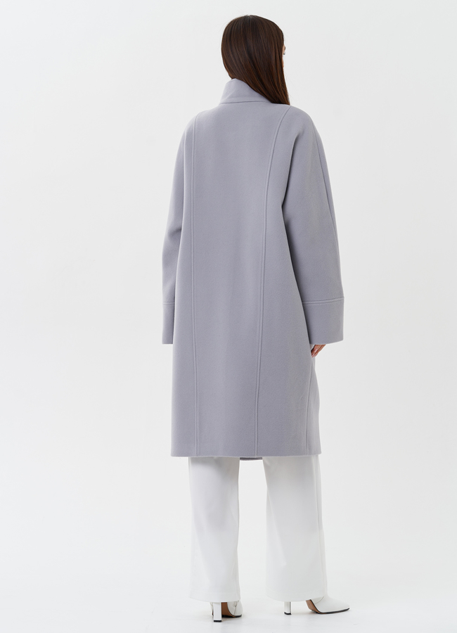 Женское пальто серого цвета модель № 27672 универмаг малина