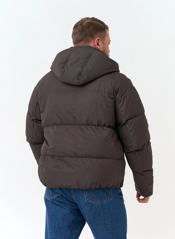 Мужской пуховик с капюшоном  фото