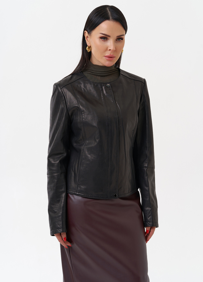 Женская кожаная куртка модель № 29909 универмаг малина