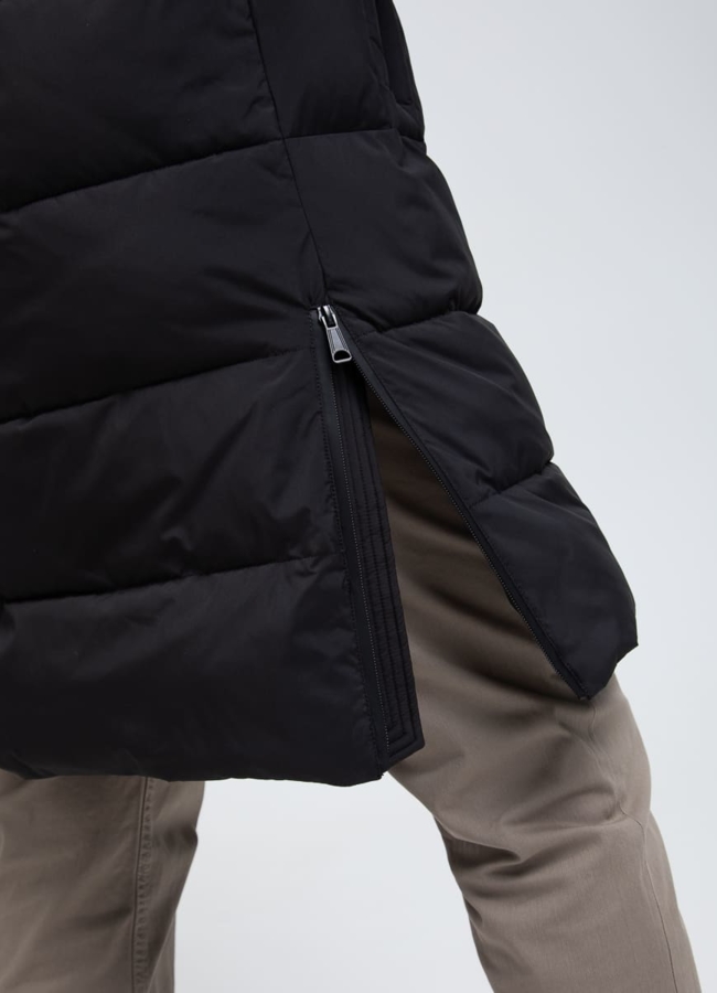 Мужской удлиненный пуховик с капюшоном модель № 32032 универмаг малина