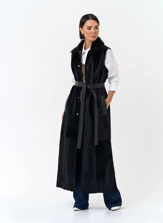 Женская натуральная дубленка трансформер фото