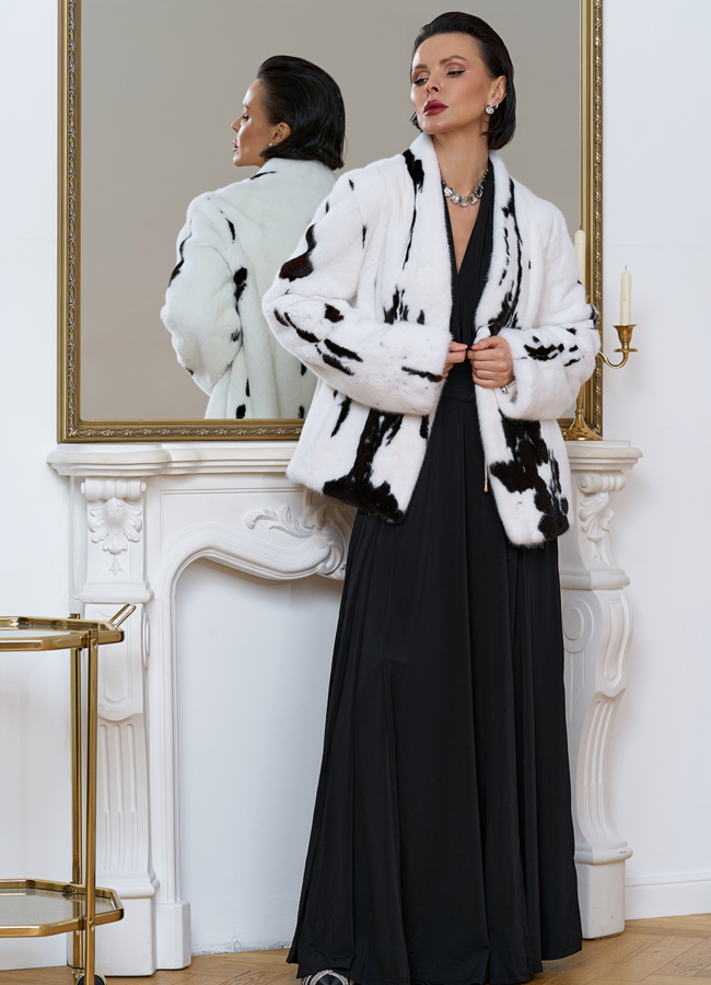 Жакет из меха норки в расцветке 