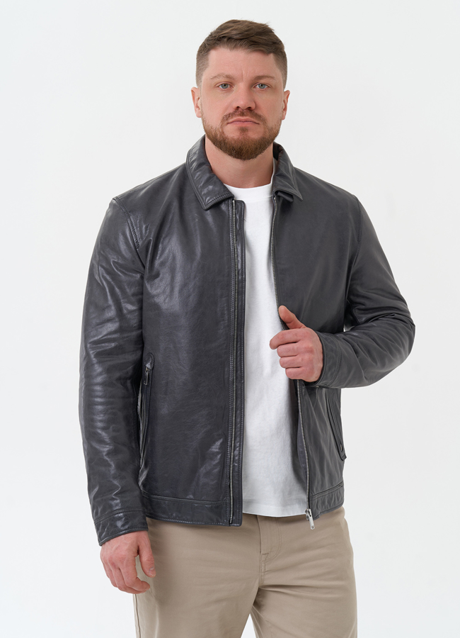 Мужская куртка из натуральной кожи  модель № 30070 универмаг малина