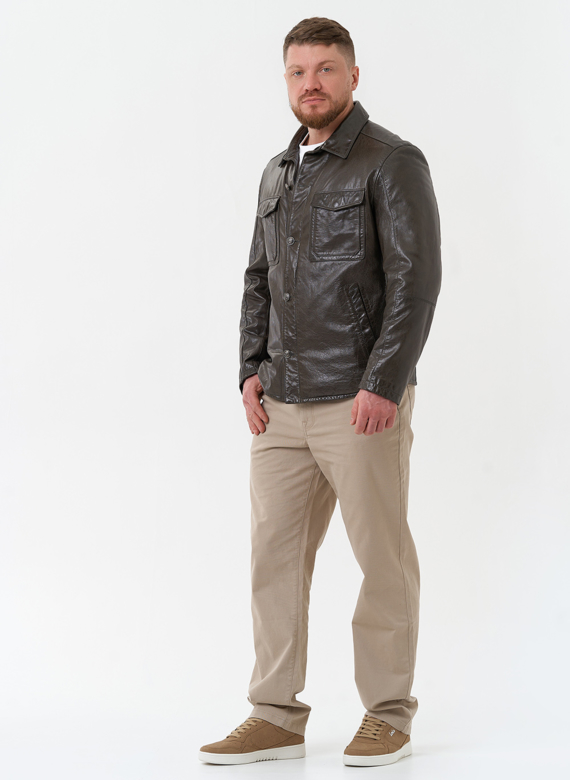 Мужская куртка "рубашка" из натуральной кожи