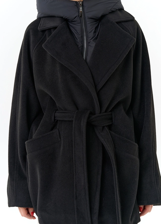 Женское пальто со съемный капюшоном модель № 32698 универмаг малина