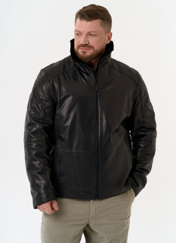 Мужская дубленка черного цвета