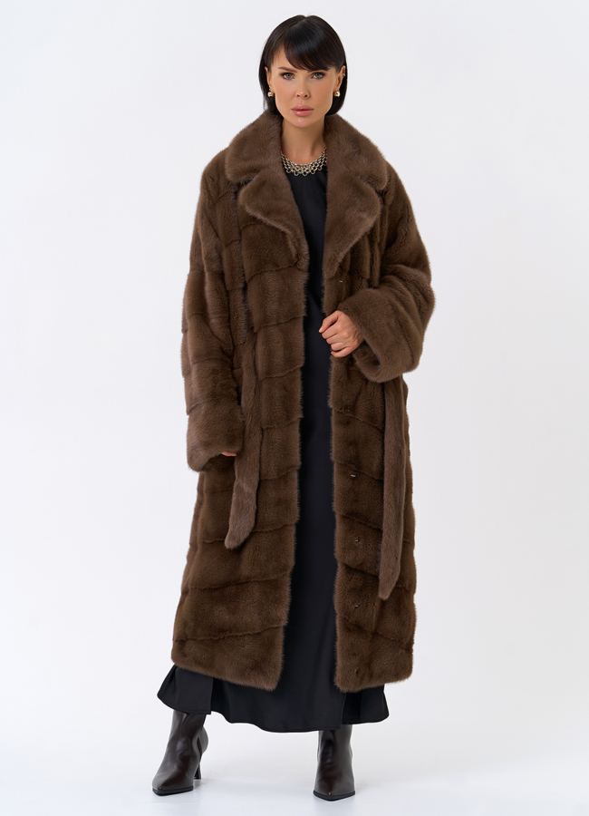 Длинная шуба с английским воротником модель № 31862 универмаг малина