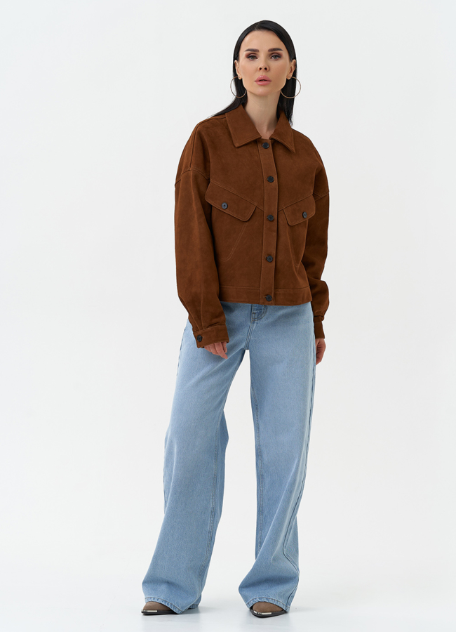 Женская куртка из натуральной замши модель № 30320 универмаг малина