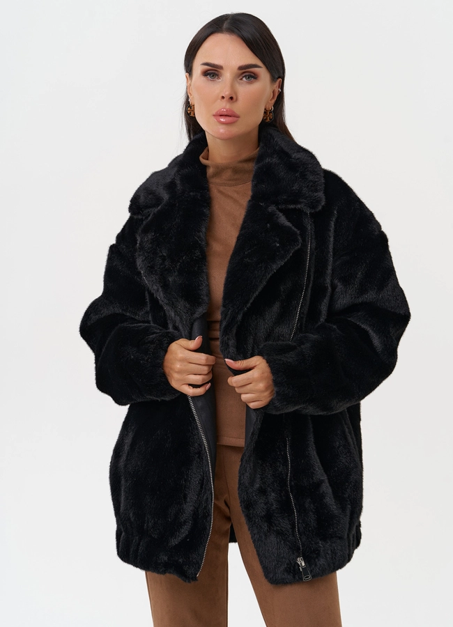 Женская шуба из эко меха со съёмными рукавами модель № 31248 универмаг малина